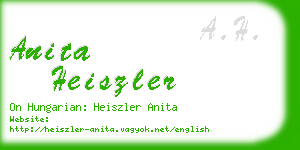 anita heiszler business card